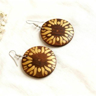 New Design Premium Painting Wood Earrings Unique